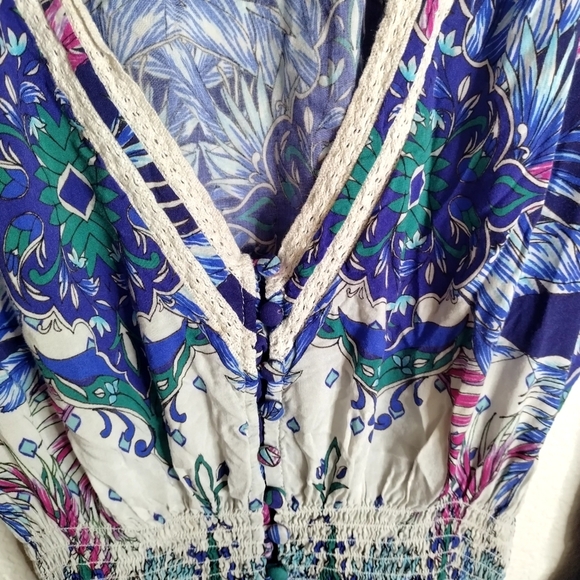 Melissa Odabash Caroline V Neck Bottom Down Boho Maxi Dress Sz M - Picture 6 of 12